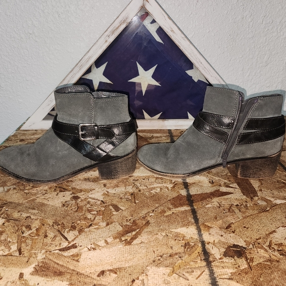 SONOMA Women's Ankle Boots Side Zip, Buckle (Gray Black) - SIZE 9 - Picture 4 of 8